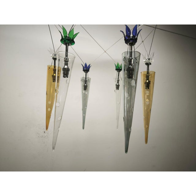 Chandelier with Multicolored Cones by Lamp International, 1990s For Sale - Image 11 of 18
