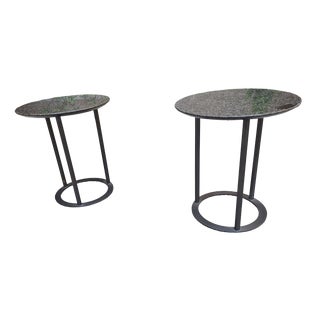 UVI Coffee Tables in Iron and Marble by Laura Griziotti for Arflex, 1980s, Set of 2 For Sale