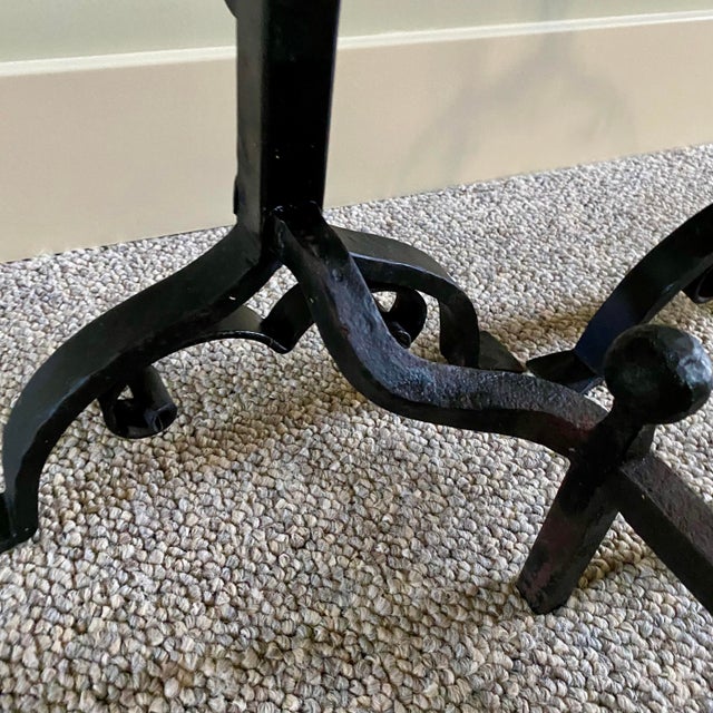 Mid 20th Century Iron and Brass Sunflower Andirons - A Pair For Sale - Image 5 of 18