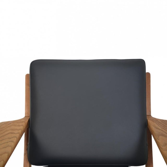 GE290 Chair in Oak and Black Leather by Hans Wegner, 1980s For Sale - Image 3 of 18