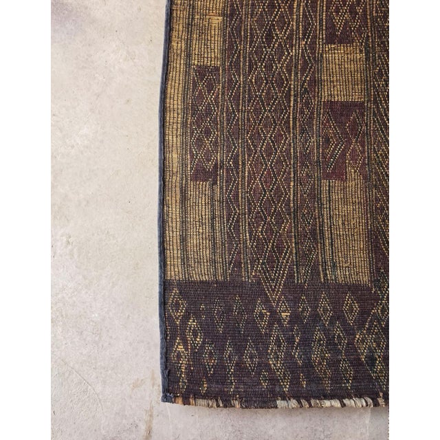 1940s Handwoven Reed Mauritanian Rug - 3.8 × 4.6 Ft For Sale - Image 4 of 8