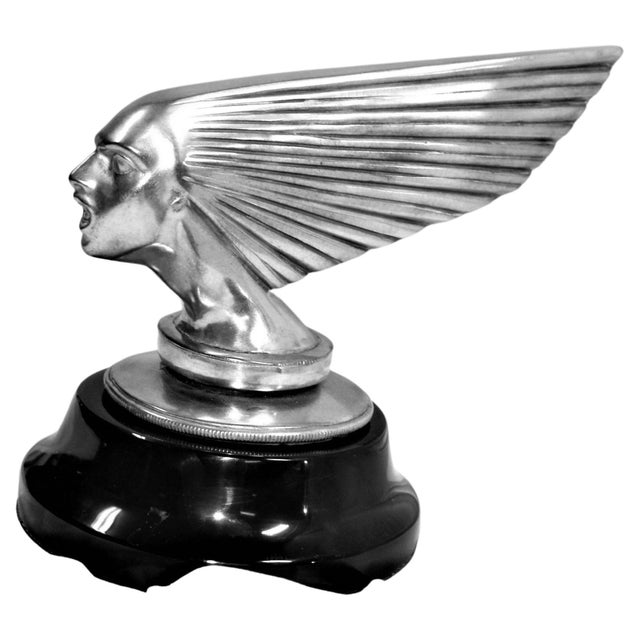 Art Deco Lady Face (Victory) Silvered Bronze in the Manner of Lalique For Sale In Los Angeles - Image 6 of 18