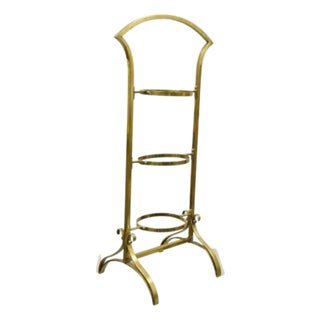 Vintage Italian Mid Century Modern Brass 3 Tier Muffin Pastry Cake Stand For Sale