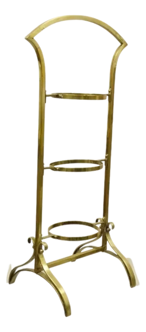 Vintage Italian Mid Century Modern Brass 3 Tier Muffin Pastry Cake Stand