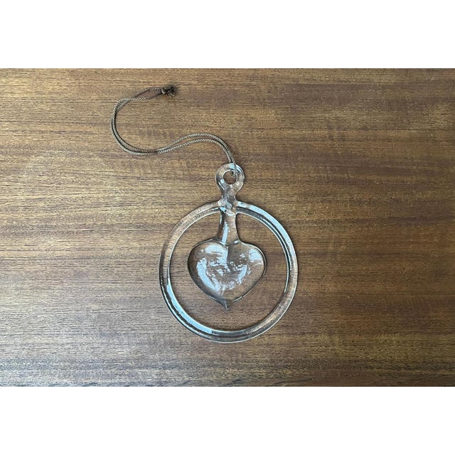 Vintage Swedish Heart Window Decoration in Glass by Bertil Vallien for Kosta Boda, 1970s For Sale - Image 12 of 15