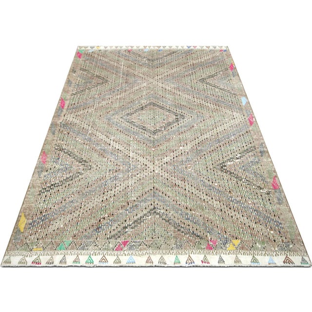 1950s 1950s Turkish Kilim For Sale - Image 5 of 6