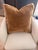 Contemporary Pair of Oversized Pottery Barn Caramel Faux Fur Pillows With Velvet Backs 27x27 For Sale - Image 3 of 9