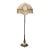 Vintage French Victorian Floor Lamp Light W Fringed Lamp Shade & Onyx Base For Sale