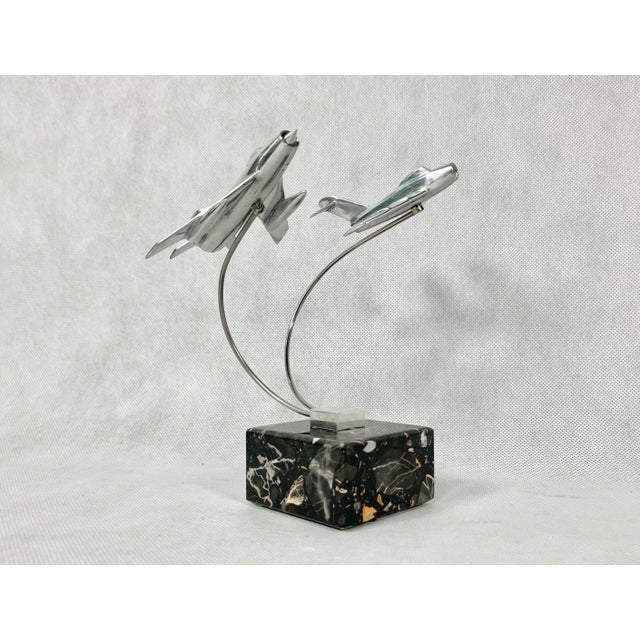 Silver Cabinet Miniature with MiG 15 and MiG 19 Planes, Poland, 1950s For Sale - Image 8 of 16
