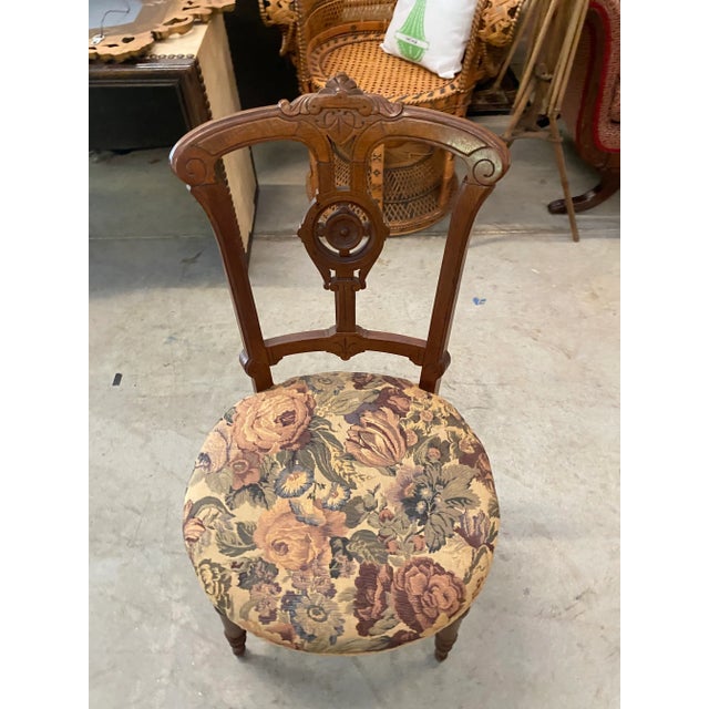 American Late 19th Century Antique Chair With Tapestry For Sale - Image 3 of 6