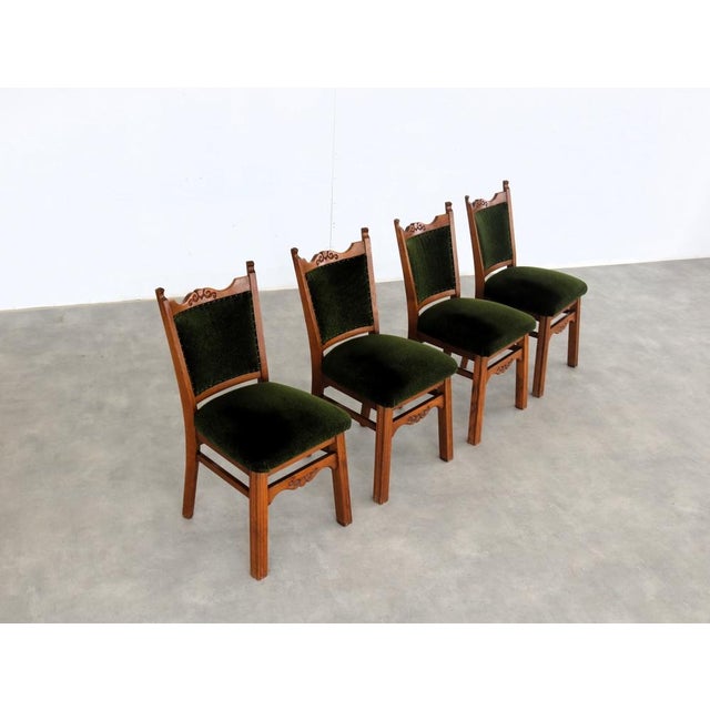 Brown Art Deco Dining Chairs, 1940s, Set of 4 For Sale - Image 8 of 14