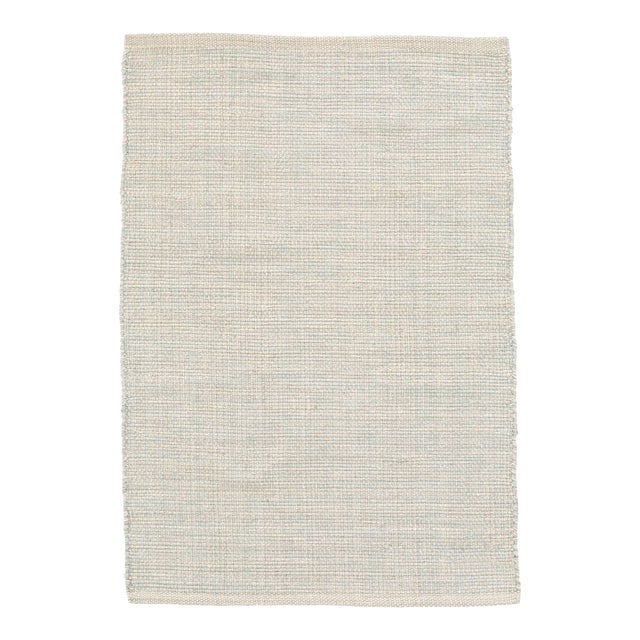 Dash & Albert by Annie Selke Marled Light Blue Woven Cotton Rug, 2'6" x 12' For Sale