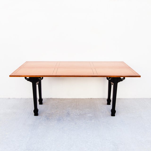 Chinoiserie Michael Taylor for Baker Far East Expandable Lacquered Console Table For Sale - Image 3 of 15