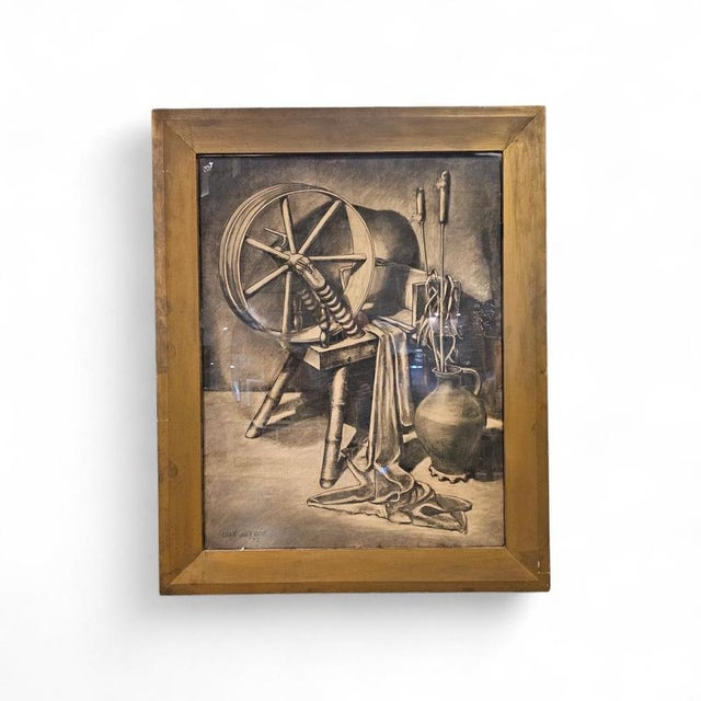 Daan van 't Hof, Jolie Laide, Charcoal Drawing, 1932 For Sale - Image 5 of 5