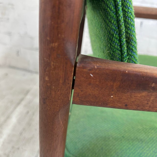 Mid 20th Century Pair of Jens Risom Walnut Arm Chairs For Sale - Image 5 of 12