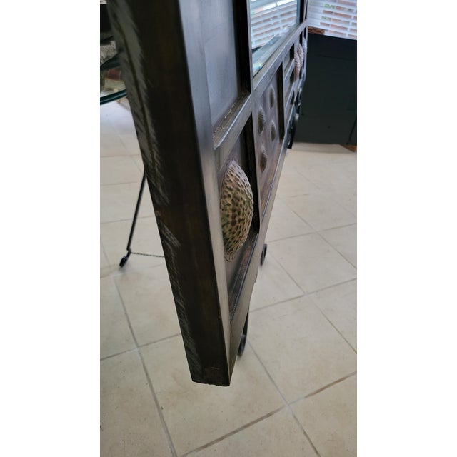 Mid 20th Century Large Vintage Metal Lobo Mirror For Sale - Image 5 of 12