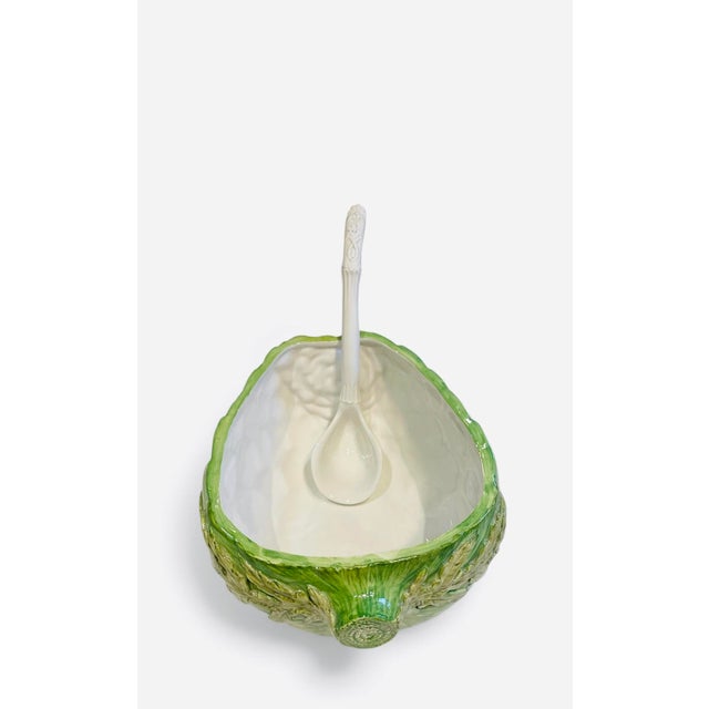 Vintage Italian Majolica Artichoke Soup Tureen For Sale - Image 9 of 13