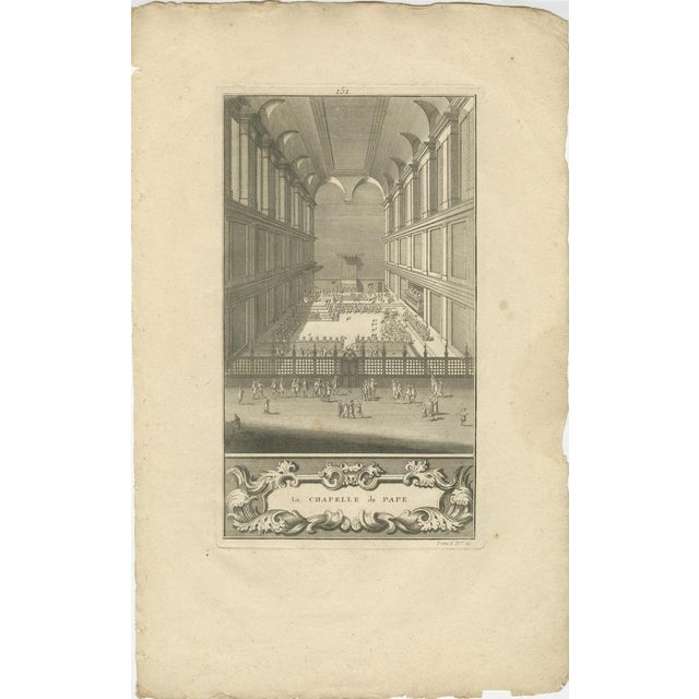 Title: Interior View of the Pope’s Chapel, Engraved by Bernard Picart, 1734 : This finely detailed copperplate engraving...