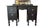 Wood Vintage Black Art Deco Vanity With Three-Part Mirror, Carved Wood & Ring Pull Hardware For Sale - Image 7 of 10