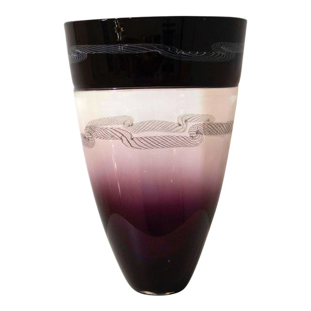 Murano Seguso Glass Vase Sculpture signed Giampolo 1999 For Sale