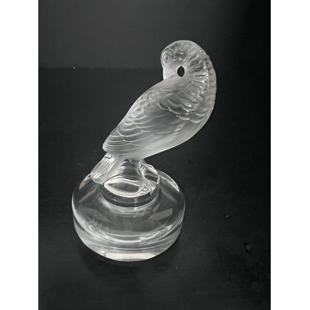 Lalique Vintage Lalique France Tourterelle Preening Turtledove Bird Figurine For Sale - Image 4 of 8