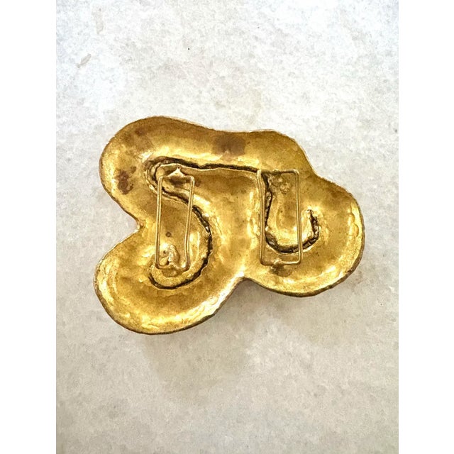 Mid 20th Century Brutalist Brass Belt Buckle For Sale - Image 4 of 5