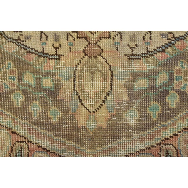 Tabriz Rug 8’1” X 11′ Pink Wool Vintage Distressed Hand-Knotted Carpet For Sale - Image 11 of 15