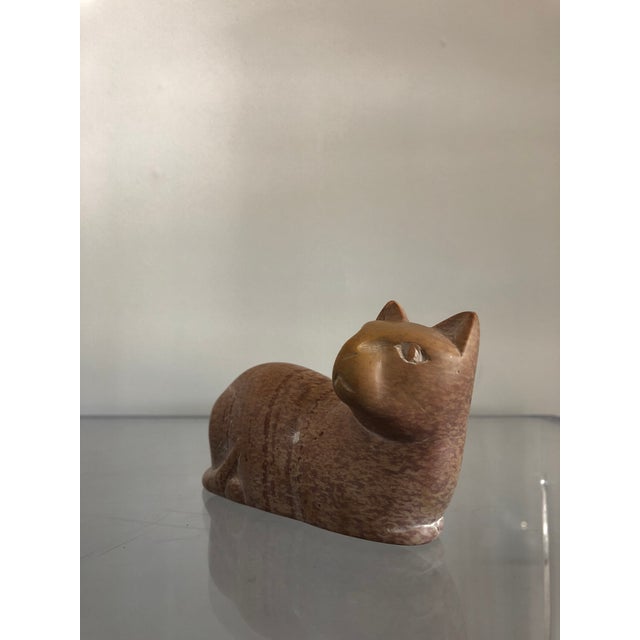 Vintage Soap Stone Carved Cat Sculpture Chairish