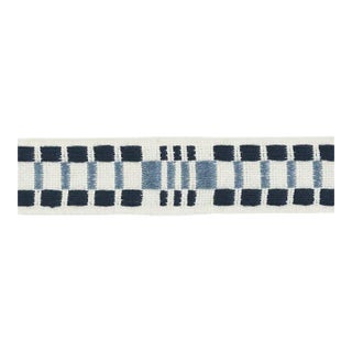 Sample - Schumacher Carmo Tape Narrow in Indigo For Sale