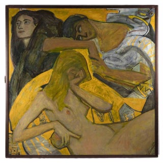 Anastasia Kurakina, Golden Cage: Adam and Eve, Oil Painting, 2005 For Sale