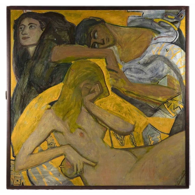 Anastasia Kurakina, Golden Cage: Adam and Eve, Oil Painting, 2005 For Sale