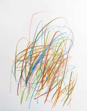 "Color Sketch No. 4" Colorful Abstract Pastel Drawing on Paper