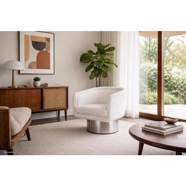 This vintage swivel lounge chair, designed by Leon Rosen for the Pace Collection in the 1970s, perfectly captures the...