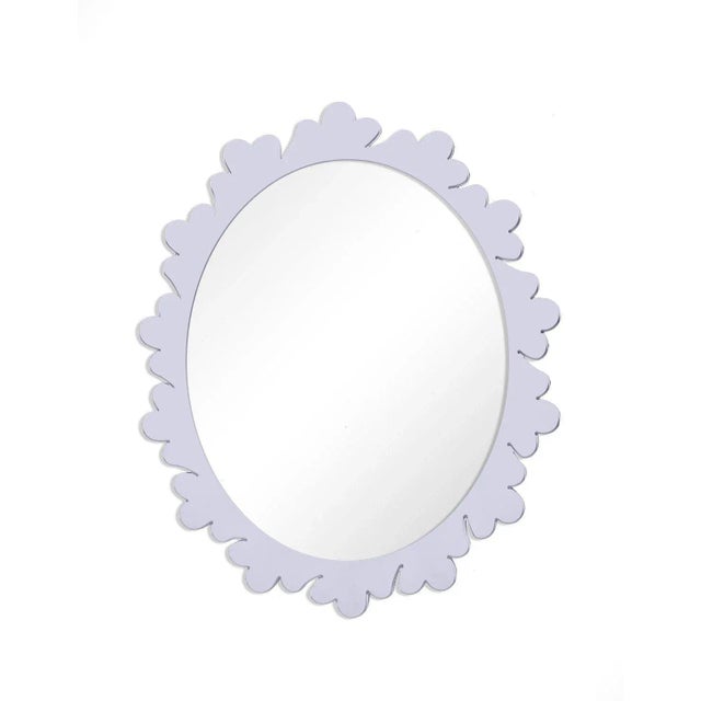 Contemporary Fleur Home Garden District Arabella Oval Mirror in Spring Iris, 42x48 For Sale - Image 3 of 3
