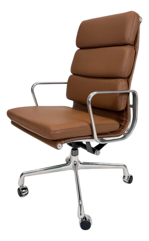 Late 20th Century Eames Aluminum Group Soft Pad Executive Chair by Herman Miller -Brown Leather