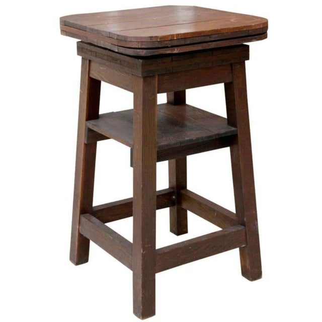 Vintage Oak Sculptor Stand For Sale In New York - Image 6 of 6