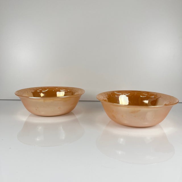 Mid-Century Modern Fire-King Peach Bay Leaf Service for 12 from Anchor Hocking, USA, 1950s, Set of 67 For Sale - Image 3 of 18