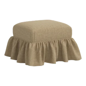 Stoffer Home x Cloth & Company June Ottoman in Relaxed Linen Burlap