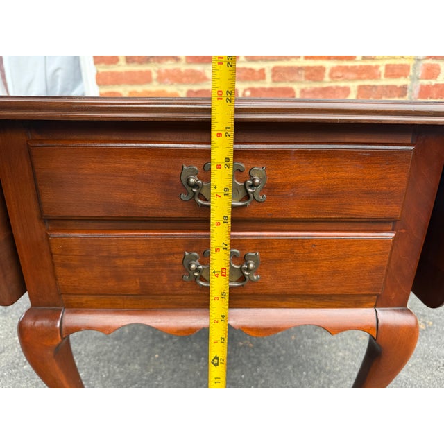 Mid 20th Century Pair of Queen Anne Style Drop Leaf Side Tables by Pennsylvanie House For Sale - Image 9 of 12
