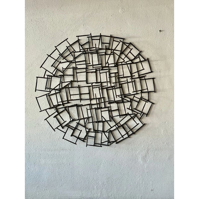 1960s Iron Wall Sculpture Art in the Style of Marc Creates For Sale - Image 9 of 11