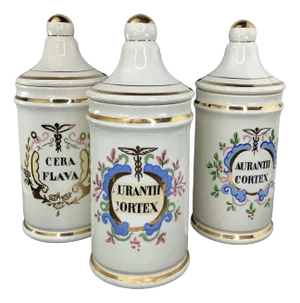 Set of 3 French Antique Apothecary Jars