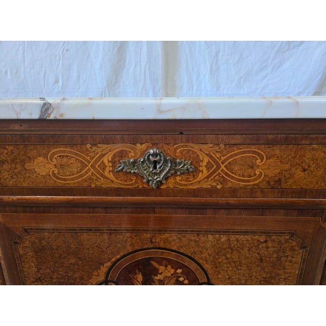 Louis 16th Style Sideboard With White Marble and Mirror For Sale - Image 11 of 16
