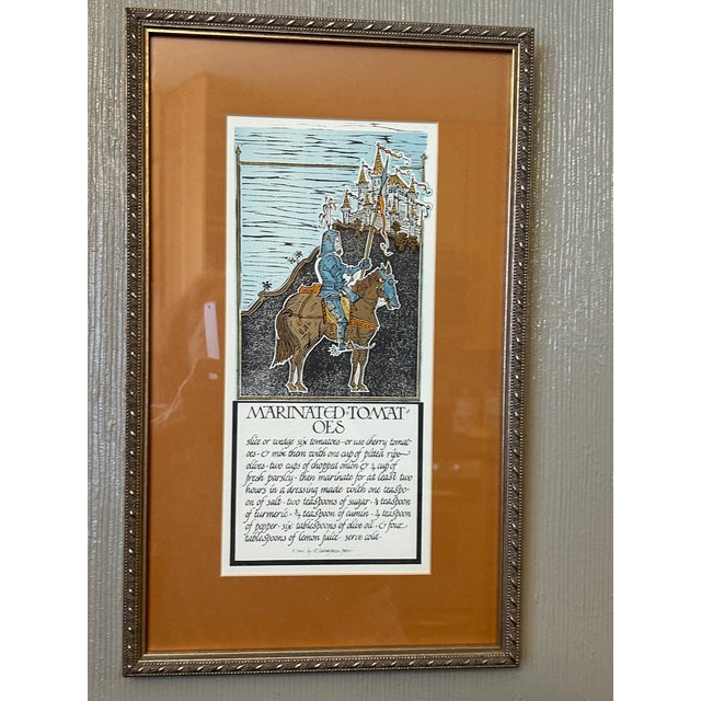 Gold Mid-Century Calligraphed Recipes - Set of 13 For Sale - Image 8 of 13