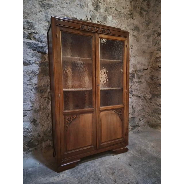 Vintage Art Deco French Beech Display Cabinet with Glass Door, 1930 For Sale - Image 6 of 16