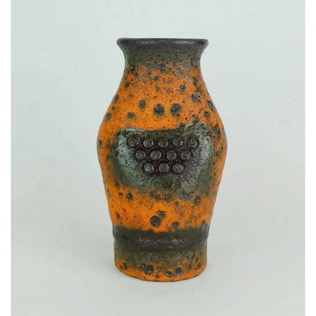 Vintage Fat Lava Vase in Orange Brown Model No. 560/20 from Ü-Keramik For Sale - Image 4 of 10