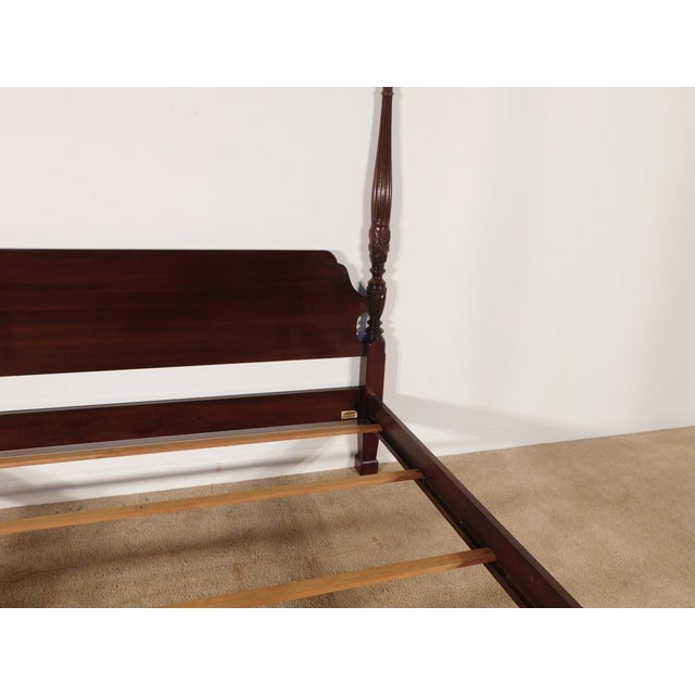 Wood Ethan Allen Georgian Court King Kingsize Dark Cherry #225 Finish Poster Bed#1 For Sale - Image 7 of 17