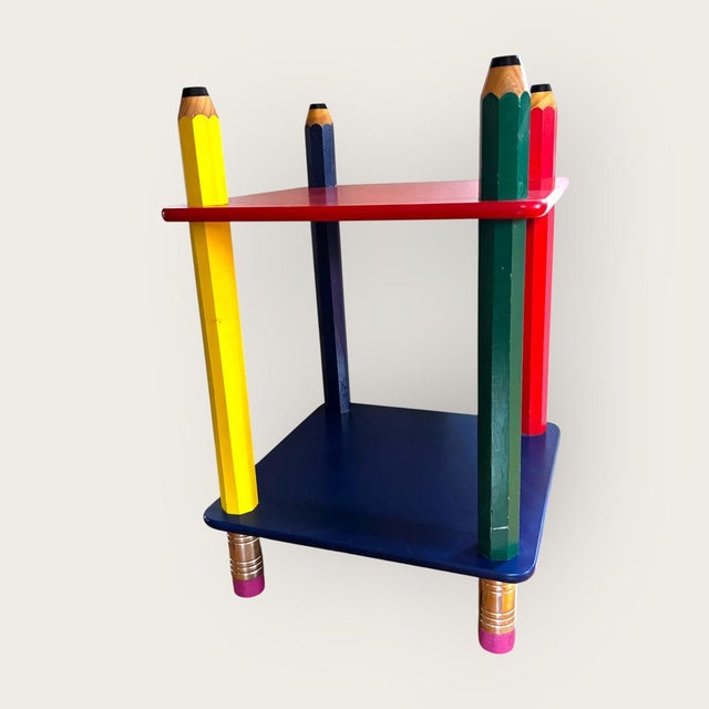 Red Vintage Bedside Table by Pierre Sala, France, 1980s For Sale - Image 8 of 14