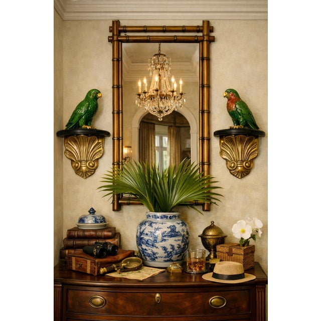 English Pair of Vintage Brass Clam Shell Sconces With Black Wood Shelves for Nautical, Palm Beach Regency & Grandmillennial Styles+ See Pics! For Sale - Image 3 of 11