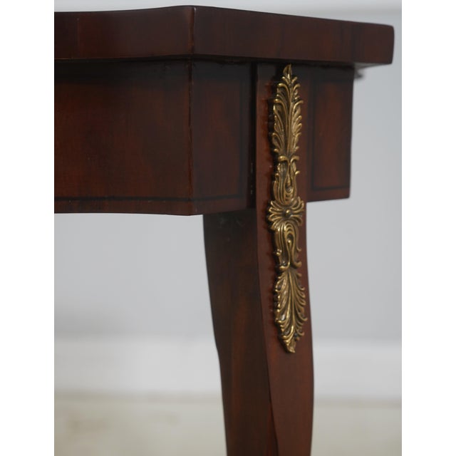Brown Maitland Smith French Louis XV Mahogany Lamp Table W. Brass Ormolu For Sale - Image 8 of 13