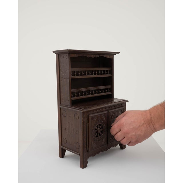 Miniature Wooden Cabinet from Nineteenth-Century France For Sale - Image 4 of 18